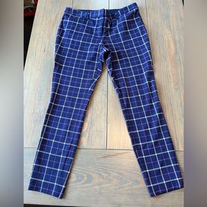 Blue, purple, white Express pants.